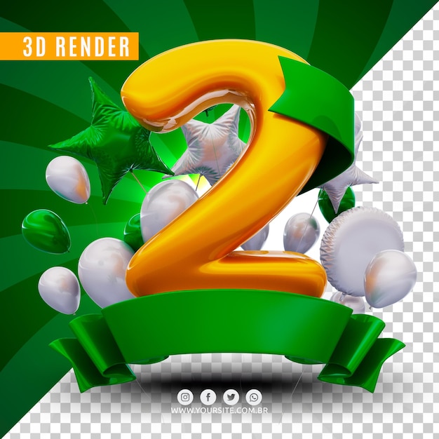 PSD logo di compleanno 3d per aziende ed eventi