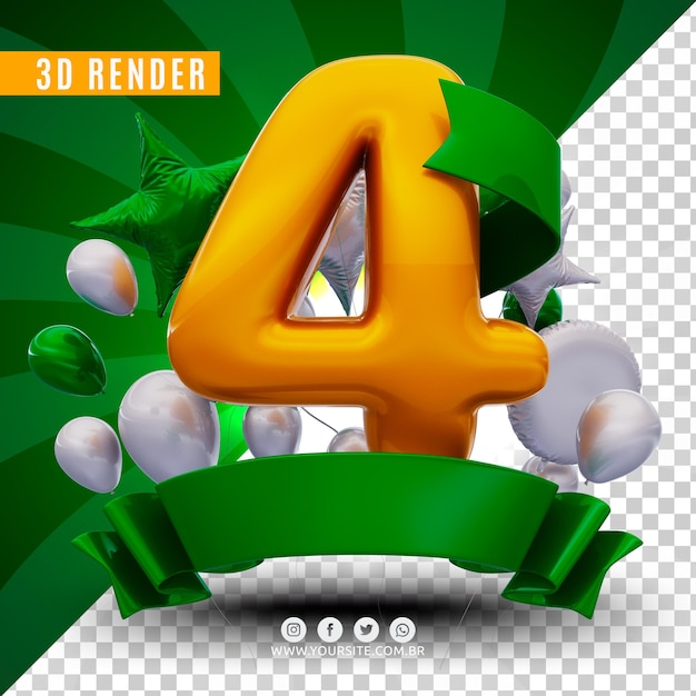 PSD logo di compleanno 3d per aziende ed eventi