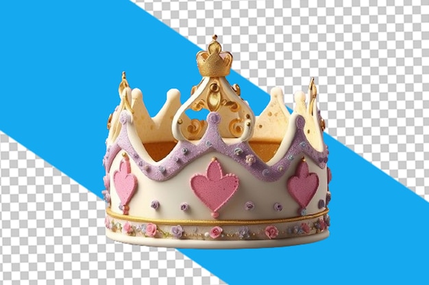 PSD torta della corona del principe di compleanno 3d con spazio di copia