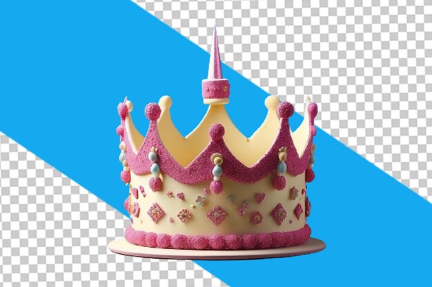 3d birthday princes crown cake with copy space