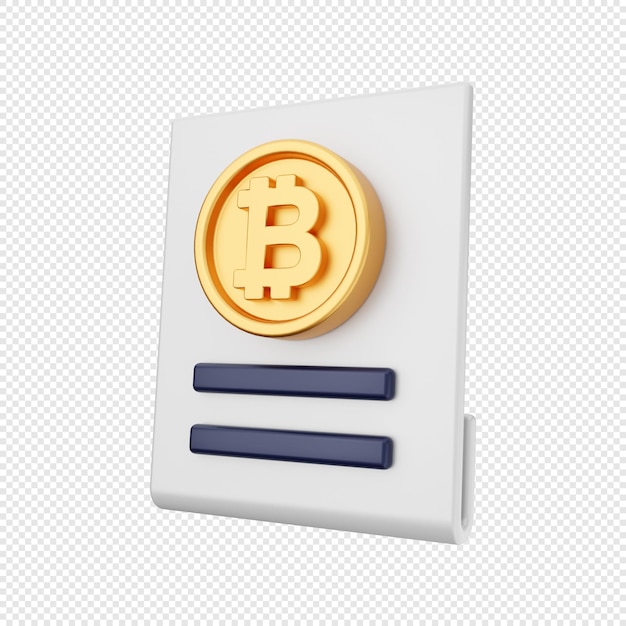 3d bitcoin contract icon illustration