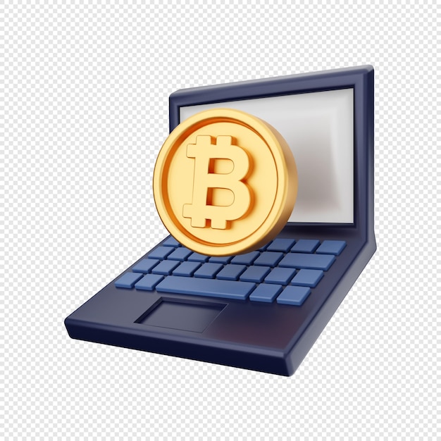 3d bitcoin icon illustration