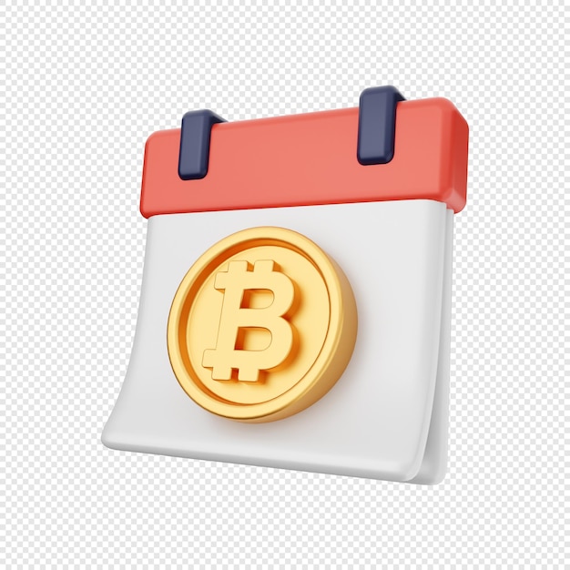 3d bitcoin kalender pictogram illustratie