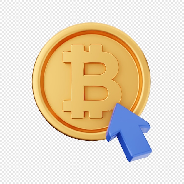 3d Bitcoin Kliknij Ikonę Ilustracji