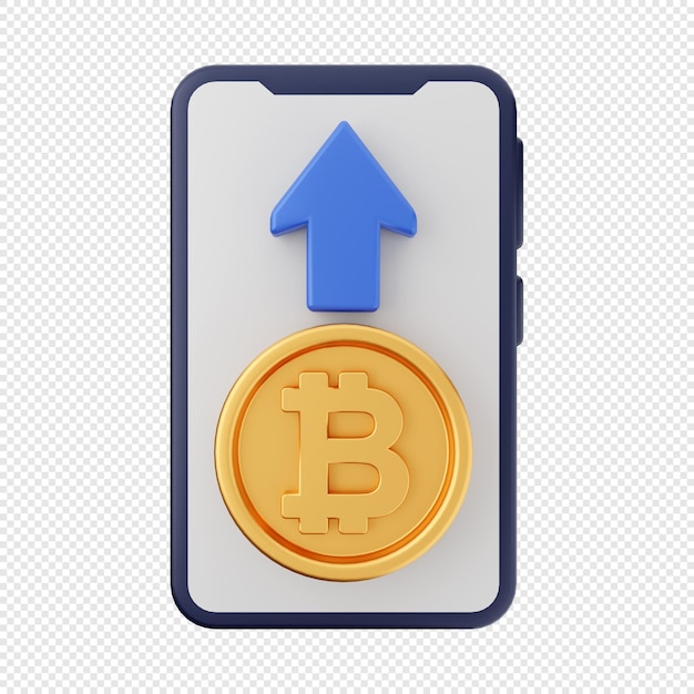 3d bitcoin overdracht pictogram illustratie