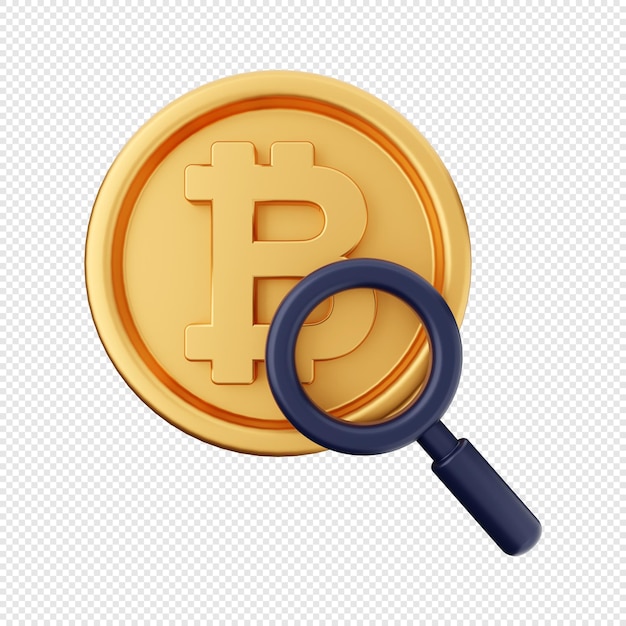 3D-bitcoin scannen pictogram illustratie