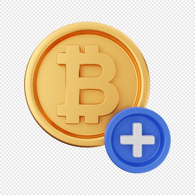 3d bitcoin top up icon illustration