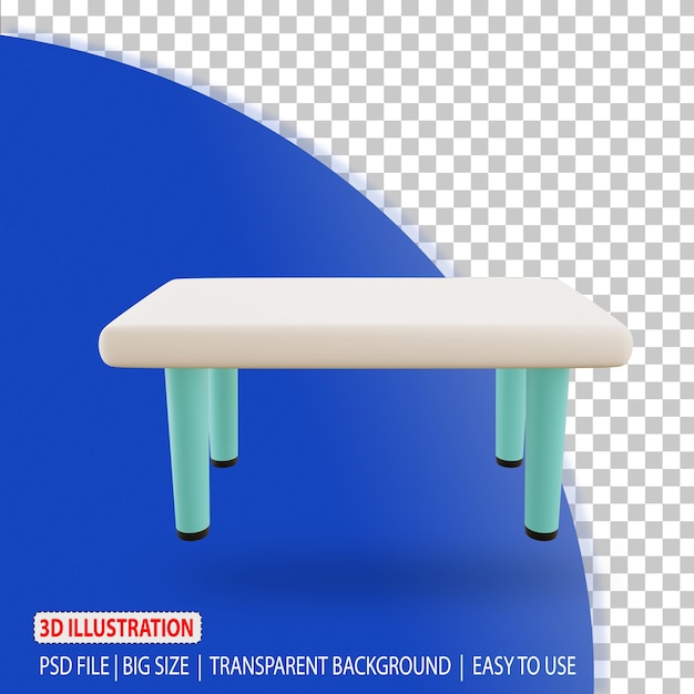 PSD 3d biurko do nauki ilustracja ikona edukacja renderowanie z przezroczystym tłem