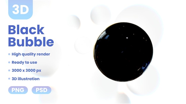 PSD 3d black bubble