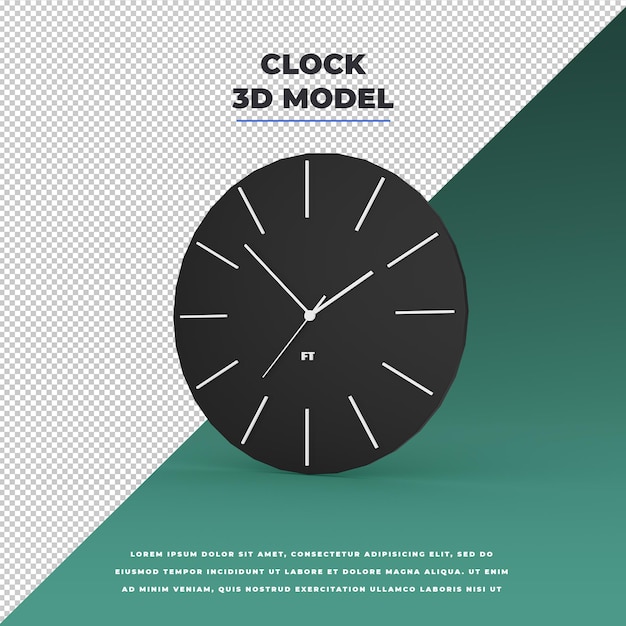 3D black clock