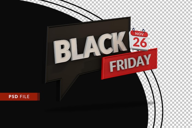 3d black friday-banner voor grote verkoop