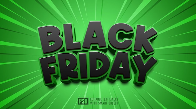 PSD 3d black friday editable text effect template