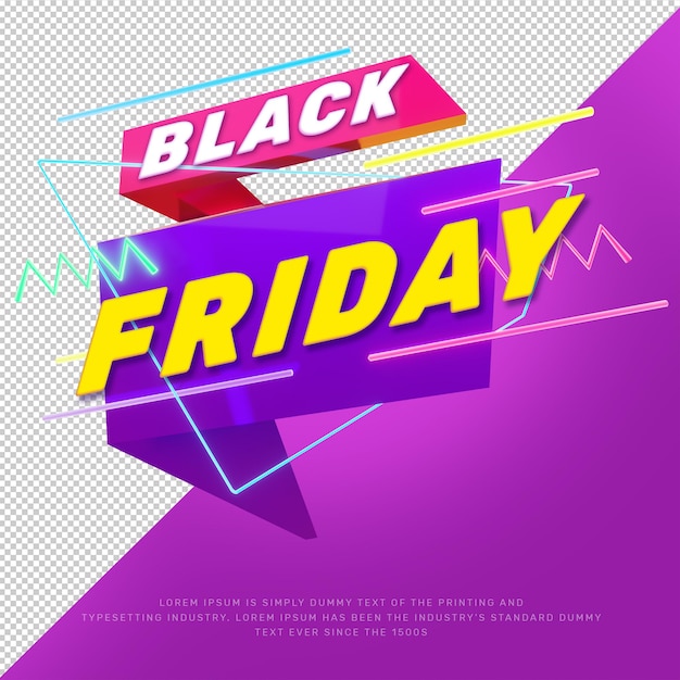 3D black friday sale discount tittle promotion banner