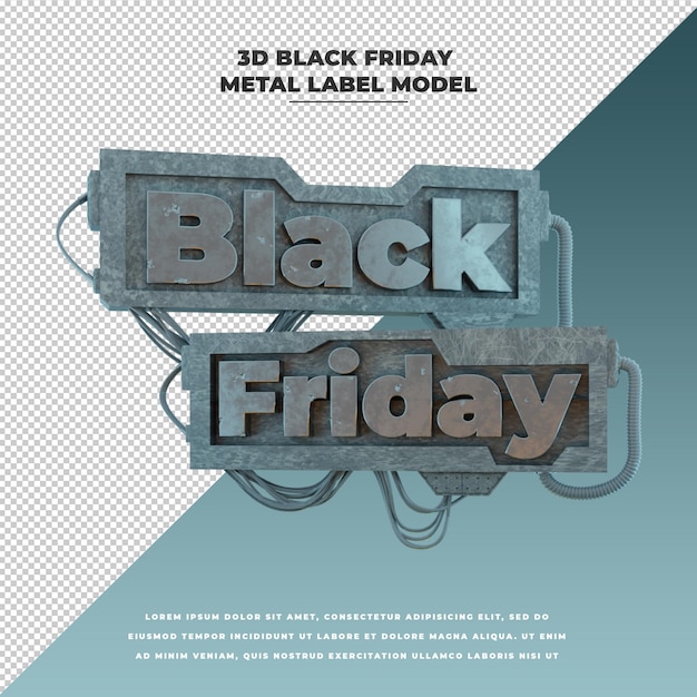 Banner di promozione del titolo di sconto vendita venerdì nero 3d