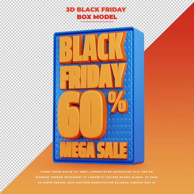 PSD 3d black friday sale discount tittle promotion banner