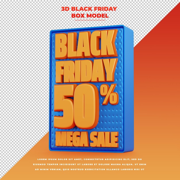 3d black friday sale korting tittel promotiebanner