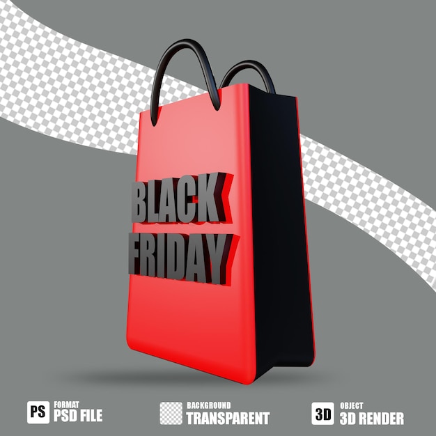 3d black friday shopping papieren zak voor online promotie