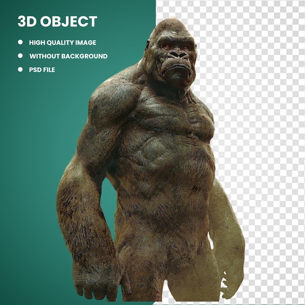 PSD 3d gorilla nero king kong