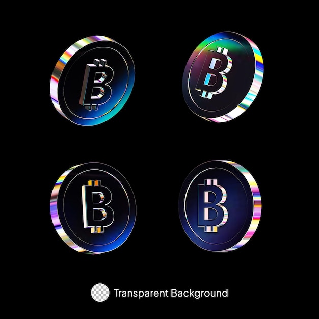3d black holographic of dollar coin 3d icon element pack