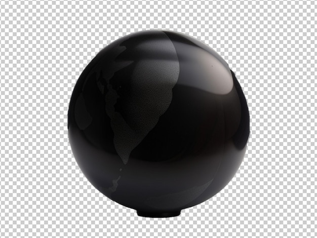 PSD 3d black marble in globe shape