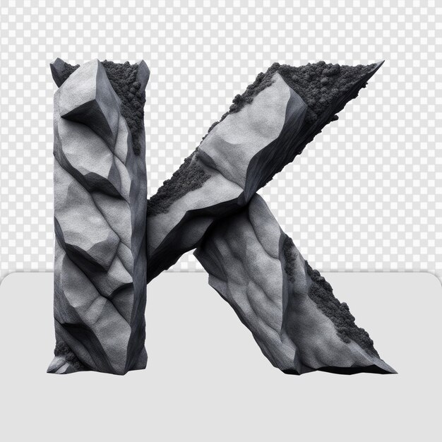 PSD set di lettere black rock 3d