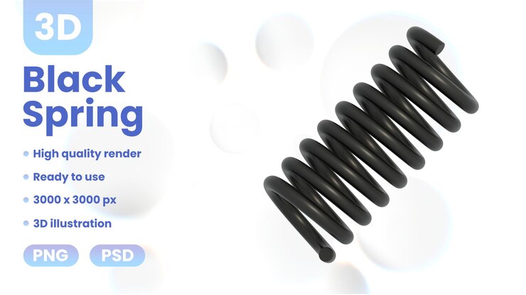 PSD 3d black spring