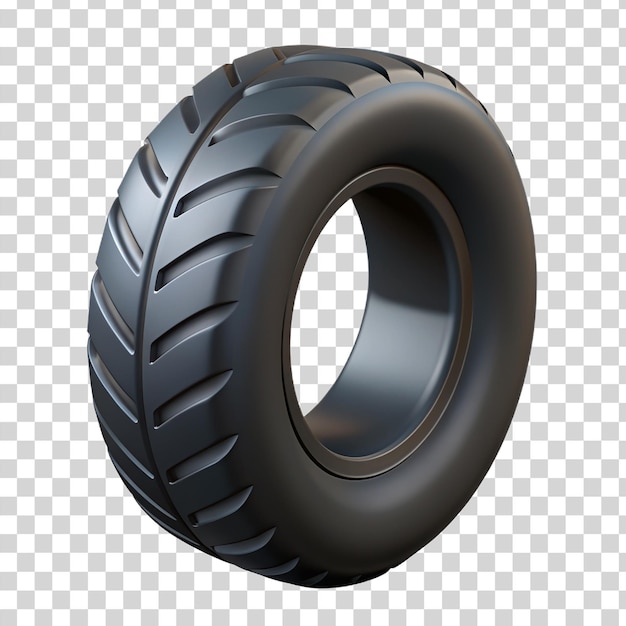 3d 검은색 타이어는 투명한 배경에 고립되어 있습니다.