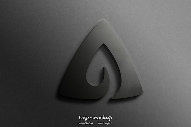 3D ブラック トライアングル ロゴモックアップ