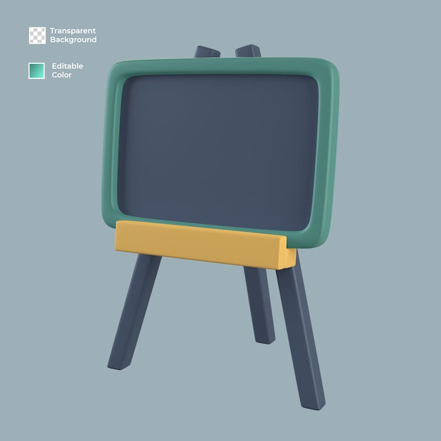 3d blackboard icon render isolated