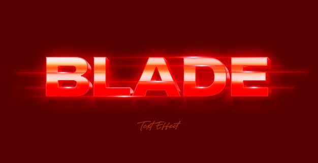 PSD 3d blade text style effect mockup premium