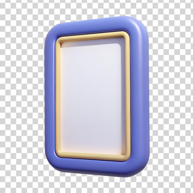 PSD 3d blank frame geïsoleerd op doorzichtige achtergrond