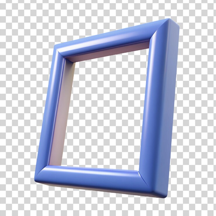PSD 3d blank frame geïsoleerd op doorzichtige achtergrond