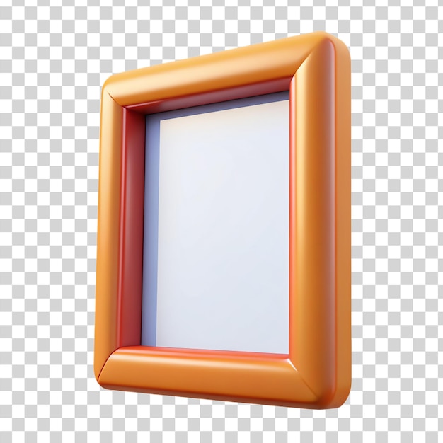 PSD 3d blank frame isolated on transparent background