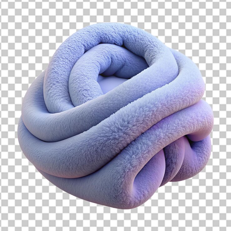 PSD 3d blanket of fabric on a transparent background