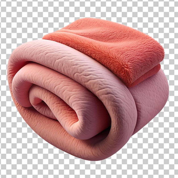 PSD 3d blanket of fabric on a transparent background