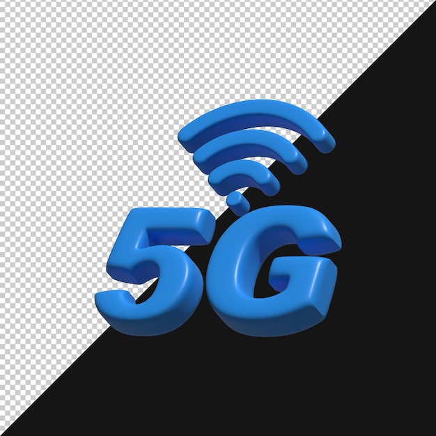 3D blauw 5G draadloos netwerk icoon