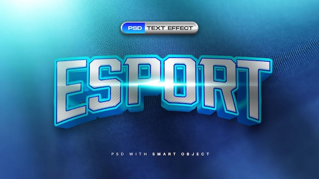 PSD 3d blauw esport psd-teksteffect