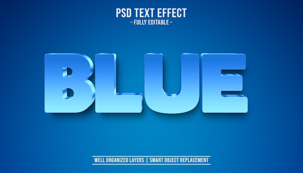 3d blauw teksteffect