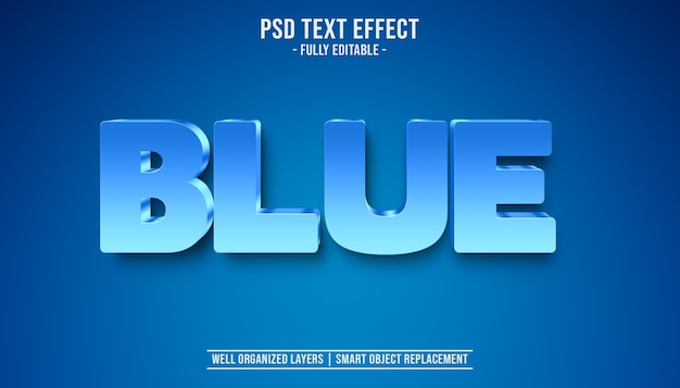 PSD 3d blauw teksteffect