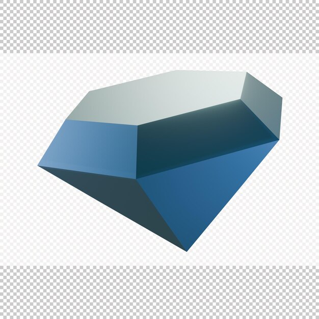 PSD 3d blauwe diamantvorm