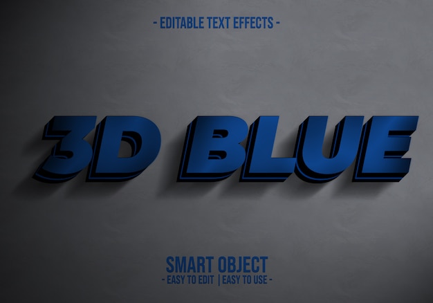 PSD 3d blauwe tekststijl effect