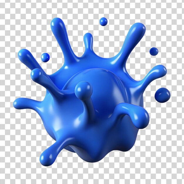 PSD 3d blauwe verf splash geïsoleerd op doorzichtige achtergrond