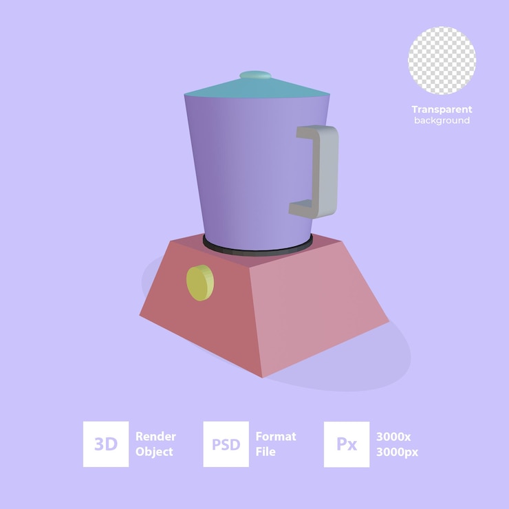 PSD 3d blender met transparante achtergrond psd