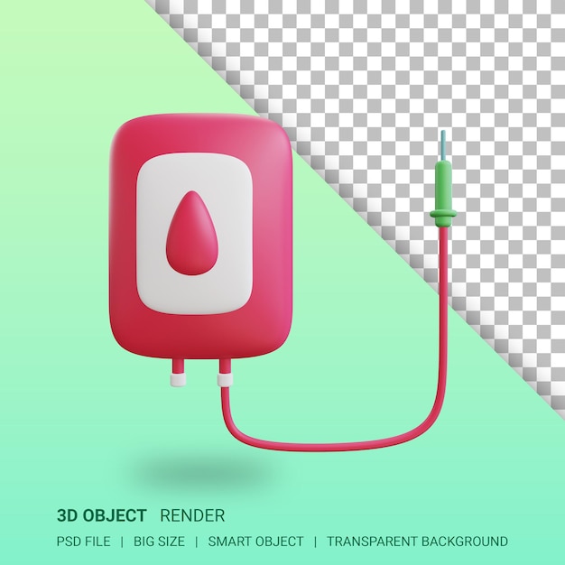 3d bloedtransfusie medische illustratie geïsoleerd ontwerp