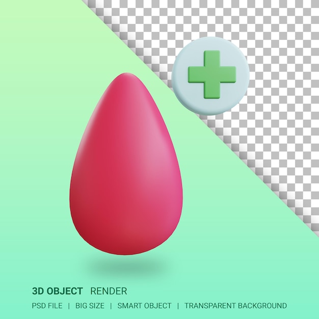 3d blood drop medical illustration isolated design