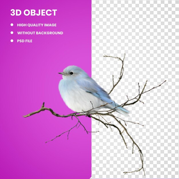 PSD 3d 파란색과 회색의 새