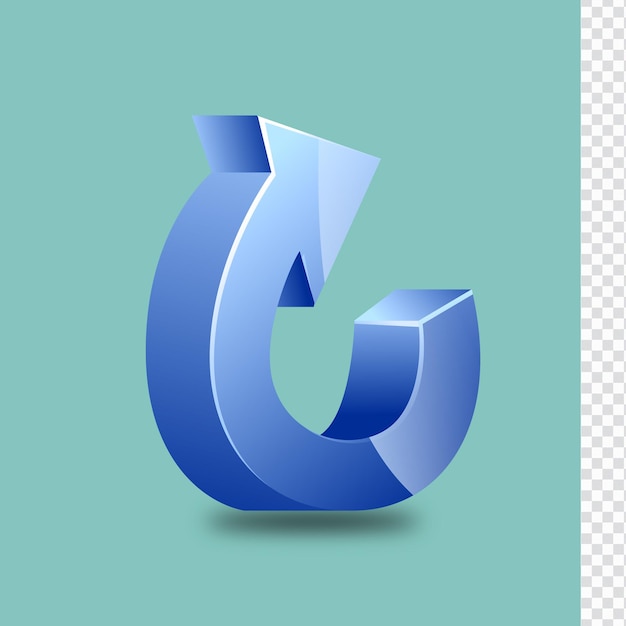 PSD 3d blue arrow icon