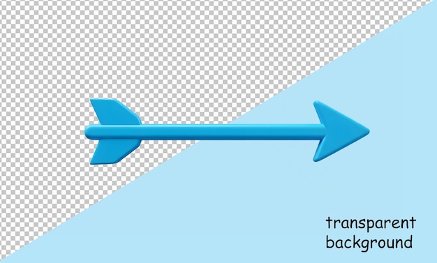 3D Blue Arrow Illustration with Transparent Background