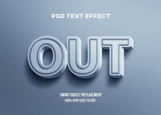 3d blue bright text effect