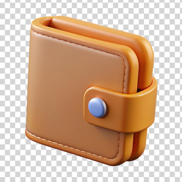 PSD 3d un portafoglio blu e marrone isolato su uno sfondo trasparente